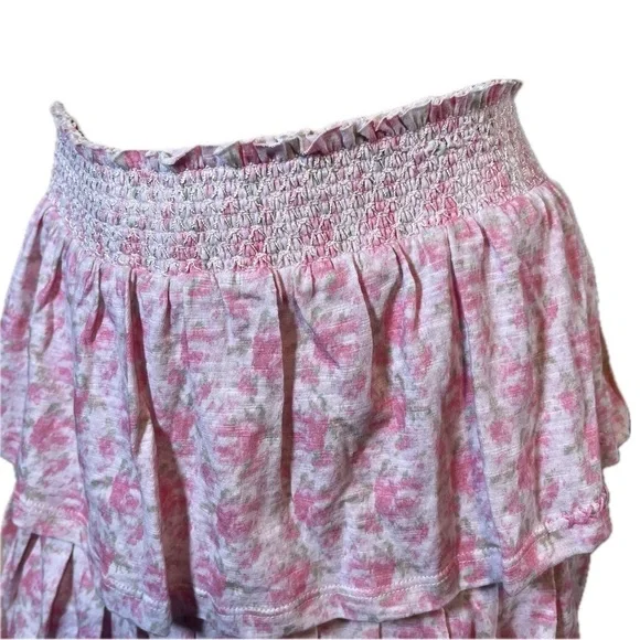 NWT LoveShackFancy Ruffle Mini Skirt Rose Patch - Picture 9 of 13